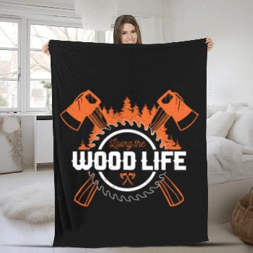 Discover Lumberjack Forester Chainsaw gift idea Fleece Blankets