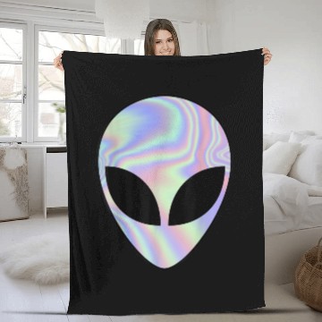 Discover Alien Head Colorful Alien Rave Fleece Blankets