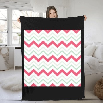 Discover Pink Chevron Pattern Fleece Blankets