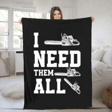 Discover Chainsaw Trees Felling Foresters Funny Gift Fleece Blankets