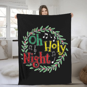 Discover Oh Holy Night Christmas Song Xmas Fleece Blankets