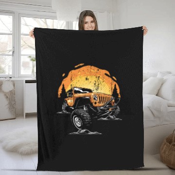 Discover Jeep adventure Fleece Blankets