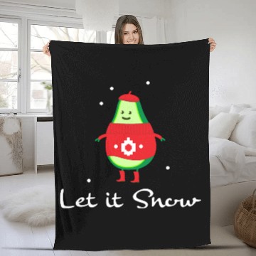 Discover winter snow avocado Fleece Blankets