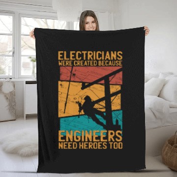 Discover Vintage Lineman Electrician Funny Quotes Fleece Blankets
