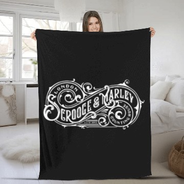 Discover Scrooge and Marley Counting House Christmas Carol Fleece Blankets