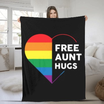 Discover Free Aunt Hugs Rainbow Heart Fleece Blankets