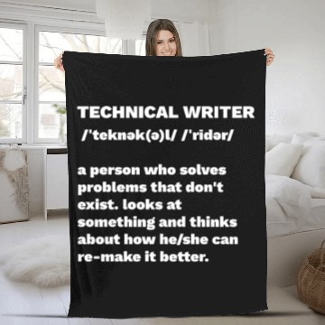 Discover Definition of Technical Writer Funny Funny Word Me Fleece Blankets