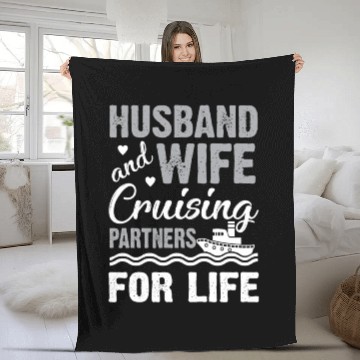 Discover Cruising Partner Couple Cruise Ship Husband Wife Fleece Blankets