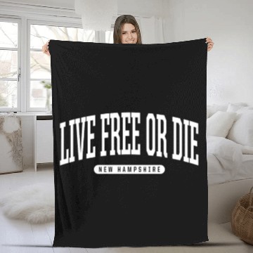 Discover Live Free Or Die Fleece Blankets College University Nh