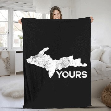 Discover U P Yours Upper Peninsula Gift Funny Michigander M Fleece Blankets
