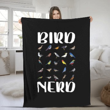 Discover Bird Nerd Bird Watching Ornithologist Fleece Blankets