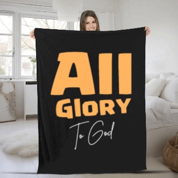 Discover All glory to God, thank you Jesus, Christian Fleece Blankets