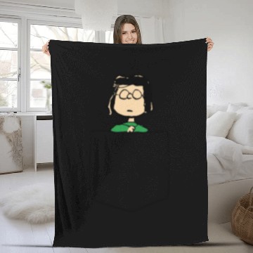 Discover Peanuts Marcie Faux Pocket Baseball Jerseys Fleece Blankets