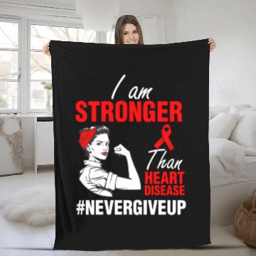 Discover I am Stronger Than Heart Disease Never Give Up Fun Fleece Blankets