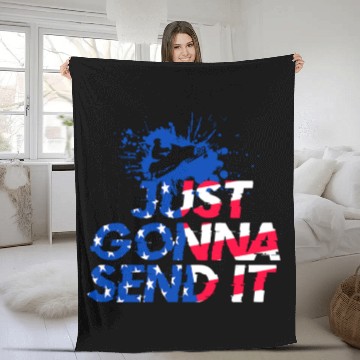 Discover Snowmobile Silhouette Fleece Blankets Snow Machine Winter