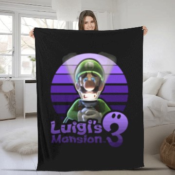 Discover Luigi'S Mansion 3 Luigi Purple Portrait Gift Fleece Blankets