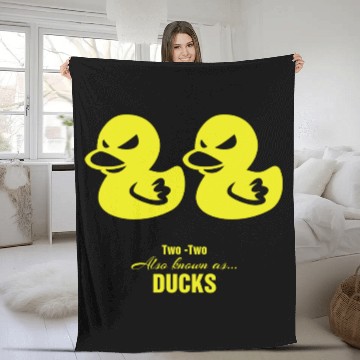 Discover Poker - Yellow 2-2 "Ducks" Pocket Twos, Deuces Fleece Blankets