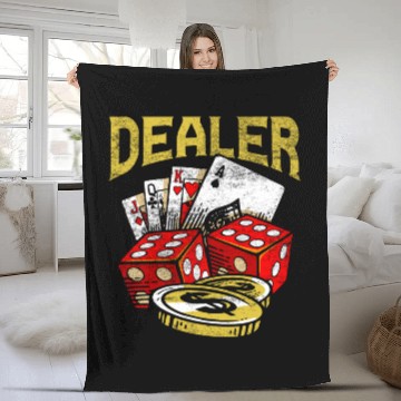 Discover Casino Gambling Dealer Texas Holdem Poker Fleece Blankets
