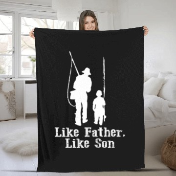 Discover Like Father Like Son Fishing Fathers Day Fleece Blankets