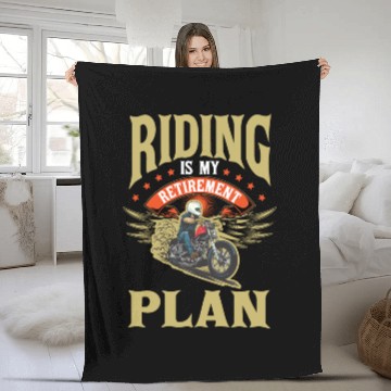 Discover Motorcycle Retirement Gift for Old Biker Father Fleece Blankets
