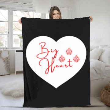 Discover Big Heart with Batik Design Fleece Blankets