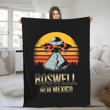 Discover Roswell New Mexico UFO Alien Fleece Blankets