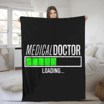 Discover Funny Medical Doctor Loading Bar Medical Student Fleece Blankets
