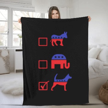 Discover Republican Dog Voting Ballot Paper Democrat Fleece Blankets