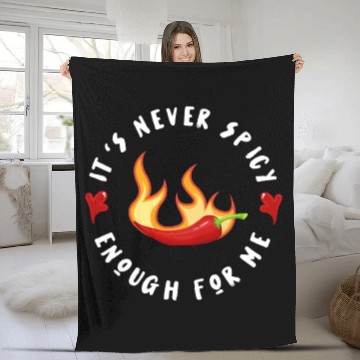Discover Chili Red Pepper Funny Gift For Hot Spicy Food & S Fleece Blankets
