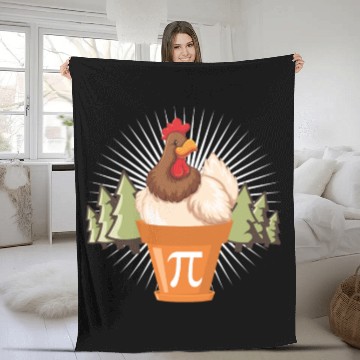 Discover Chicken Pot Funny Pi Day Math lover 3.14 Fleece Blankets