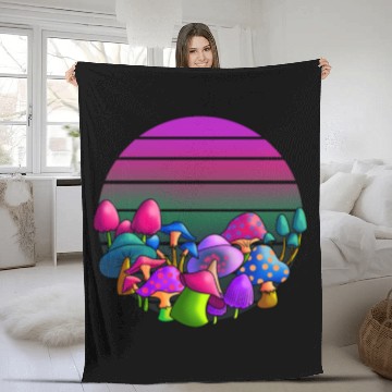 Discover de and Seek Challenge Accepted Fungi Mushroom Fleece Blankets