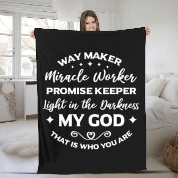 Discover Christian Way Maker Miricle Worker for Women and M Fleece Blankets