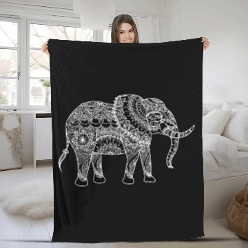Discover Black elephant Fleece Blankets