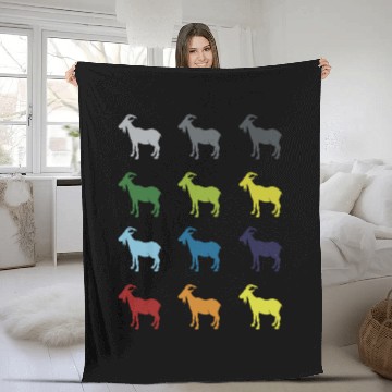 Discover Neon Pop Art Retro Goat Animal Gift Idea Fleece Blankets