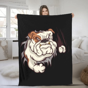 Discover Angry bulldog cool dogs design Fleece Blankets