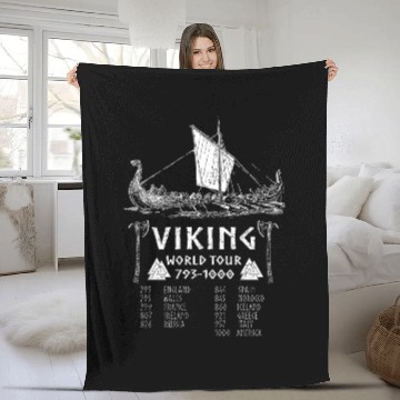 Discover Viking world tour Fleece Blankets