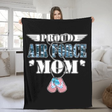 Discover Proud Air Force Mom Us Flag Dog Tags Wings Militar Fleece Blankets