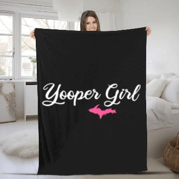 Discover yooper girl, upper peninsula gifts Fleece Blankets