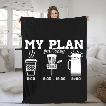 Discover My Plan For Today Coffee Disc Golf Beer Sport Goal Fleece Blankets