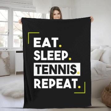 Discover Eat Sleep Tennis Repeat Tennis Lover Gift Fleece Blankets