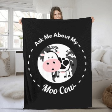 Discover Ask Me About My Moo Cow Daisy Fleece Blankets Fleece Blankets
