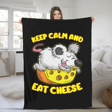 Discover Keep Calm And Eat Cheese Fleece Blankets