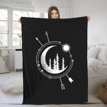 Discover Modern Geometric Nature Forest Astronomy Bohemian Fleece Blankets