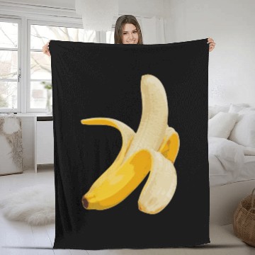 Discover Big Yellow Banana - funny fruits and vegetables Fleece Blankets