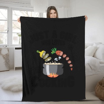 Discover Just A Girl Who Loves Cooking Fleece Blankets