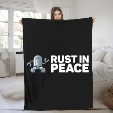 Discover Rust In Peace for Robot Fleece Blankets