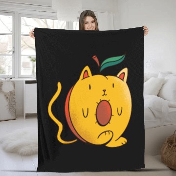 Discover apricot cat Fleece Blankets