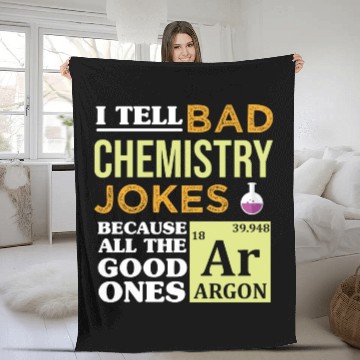 Discover Funny Science Argon Periodic Table Chemistry Jokes Fleece Blankets