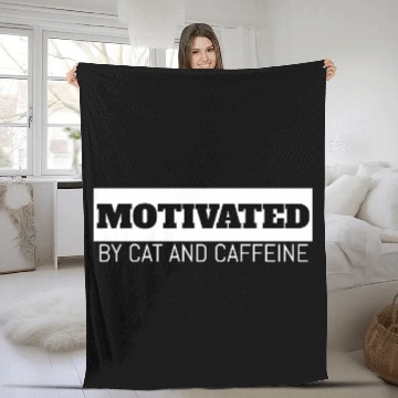 Discover Motivated By Cats and Caffeine Fleece Blankets