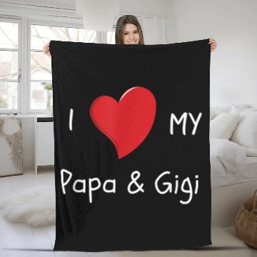 Discover I Love My Papa Gigi Fleece Blankets